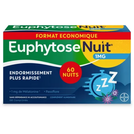 Euphytose Nuit Comprimés Mélatonine et Passiflore