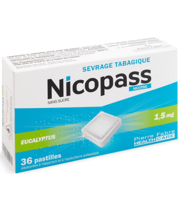 Nicopass 1,5 mg Pastilles Eucalyptus x 36