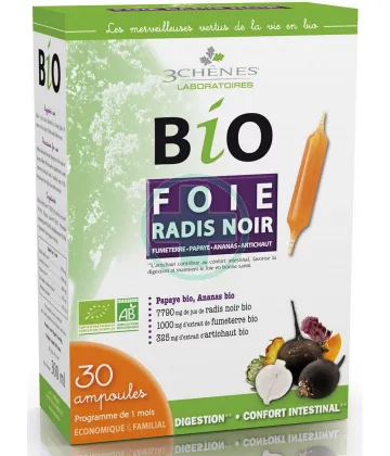 3 Chênes Bio Foie Radis Noir Ampoules x 30