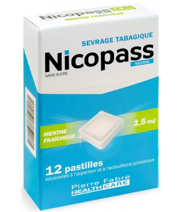 Nicopass 1,5 mg Pastilles Menthe Fraîcheur x 12