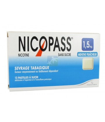 Nicopass 1,5 mg Pastilles Menthe Fraîcheur x 12