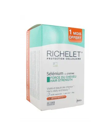 Richelet Sélénium Force du Cheveu 2 x 30 + 1 mois OFFERT