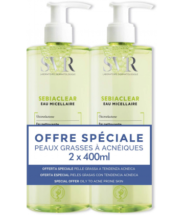 SVR Sebiaclear Eau Micellaire 2 x 400 ml