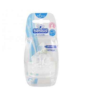 Bébisol Tétines Physiologique Silicone Anti-colique Col Large + 6 mois