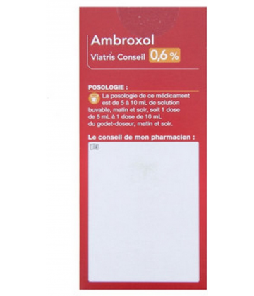 Ambroxol Mylan Viatris 0,6% Solution Buvable 150 ml