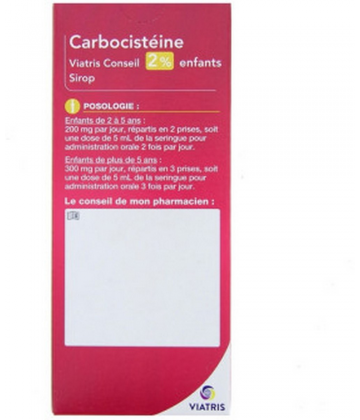 Carbocistéïne Mylan Viatris 2% Enfants Sirop 125 ml