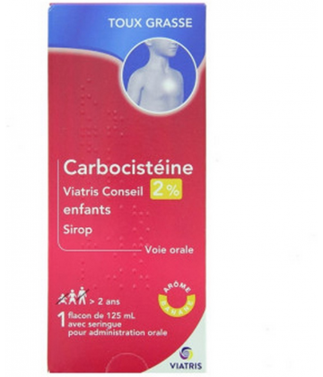 Carbocistéïne Mylan Viatris 2% Enfants Sirop 125 ml