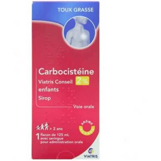 Carbocistéïne Mylan Viatris 2% Enfants Sirop 125 ml