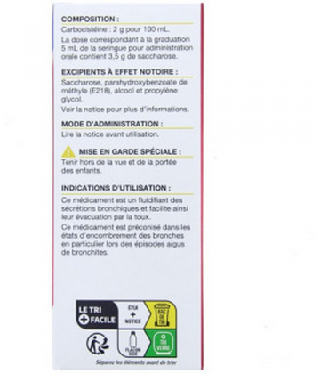 Carbocistéïne Mylan Viatris 2% Enfants Sirop 125 ml