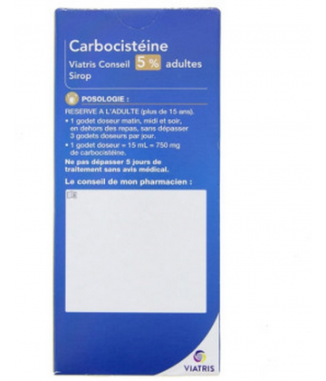 Carbocistéïne Mylan Viatris 5% Adultes Sirop 200 ml - image 2