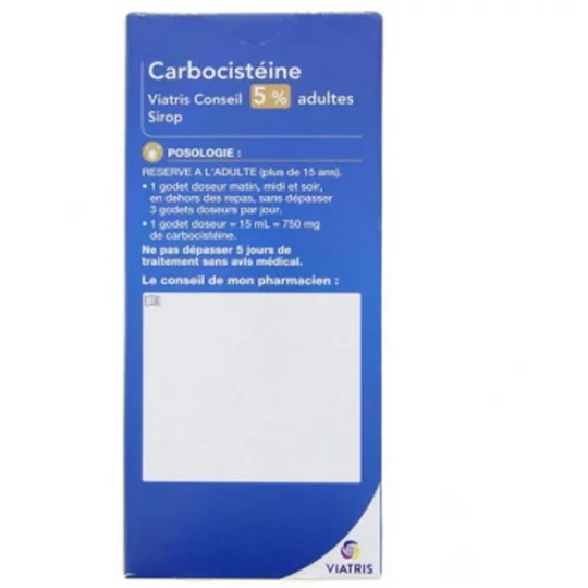 Carbocistéïne Mylan Viatris 5% Adultes Sirop 200 ml - image 2