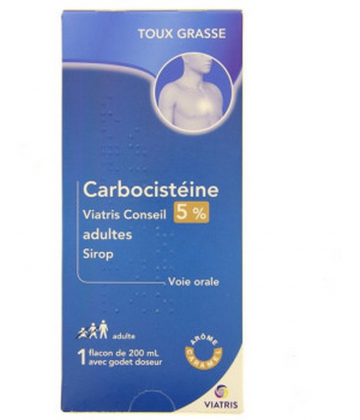 Carbocistéïne Mylan Viatris 5% Adultes Sirop 200 ml