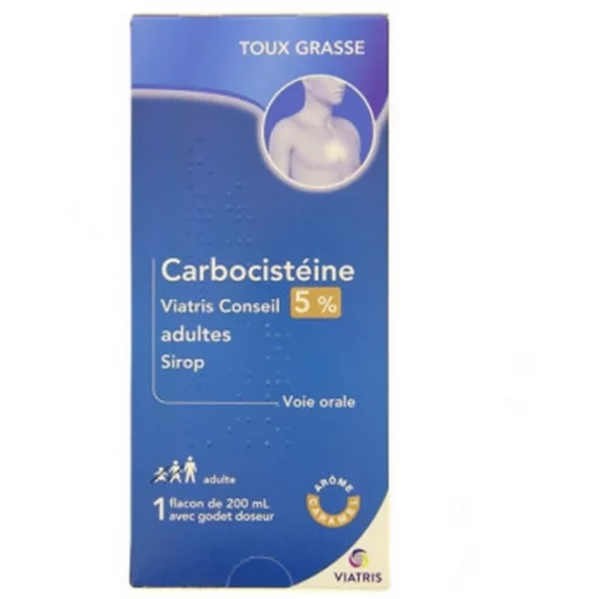 Carbocistéïne Mylan Viatris 5% Adultes Sirop 200 ml