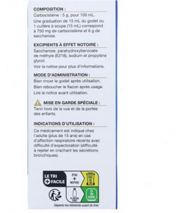 Carbocistéïne Mylan Viatris 5% Adultes Sirop 200 ml - image 3