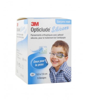3M Opticlude Silicone 5.3 x 7.0 cm Garçons Pansements x 50