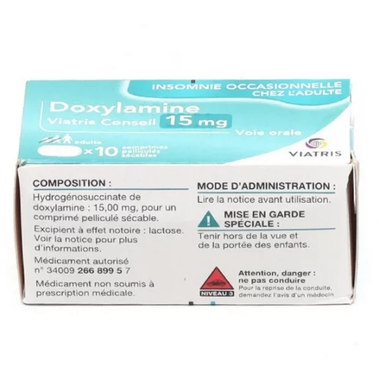 Doxylamine Mylan Viatris 15 mg Comprimés x 10 - image 3