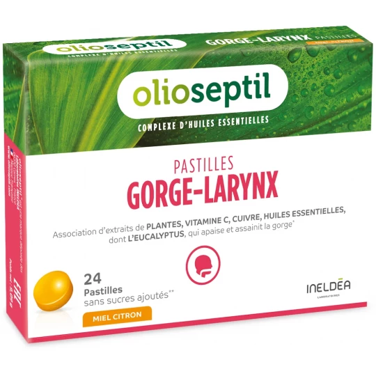 Olioseptil Pastilles Gorge-Larynx Saveur Miel/Citron