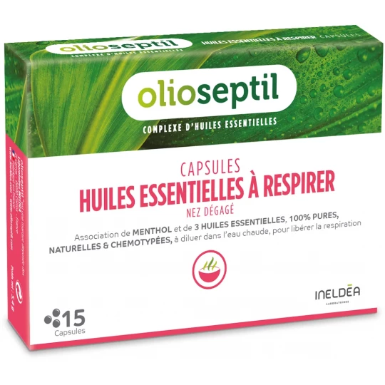 Olioseptil Huiles Essentielles à Respirer Capsules x 15