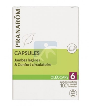 Pranarôm Oléocaps 6 Jambes légères et Confort Circulatoire