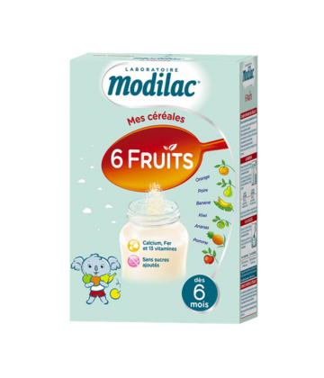 Modilac Les Céréales de Bébé 6 fruits  300 g
