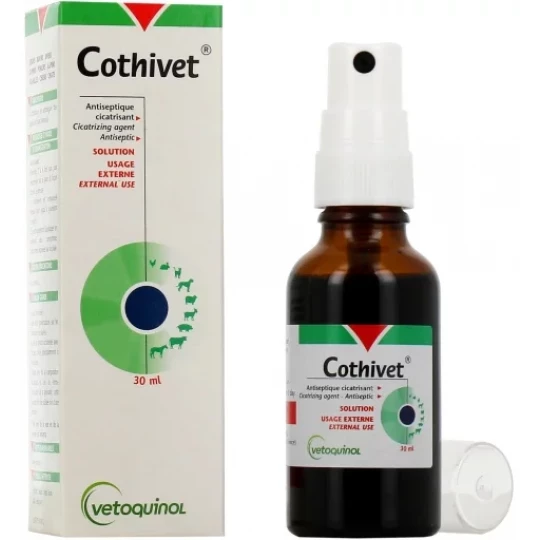 Vetoquinol Cothivet Solution Antiseptique et Cicatrisante 30 ml - image 1