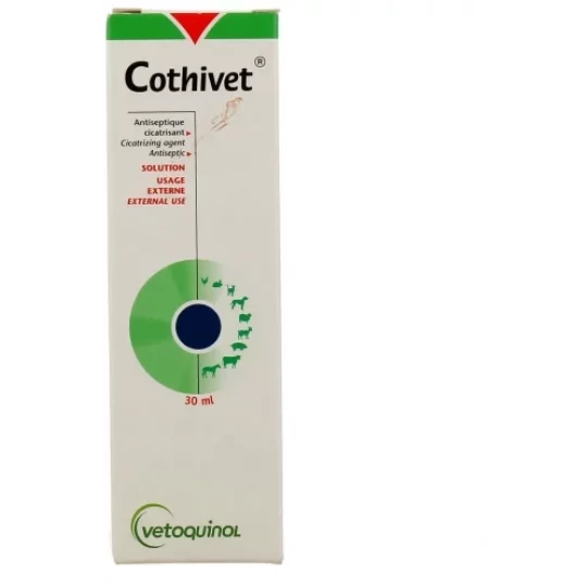 Vetoquinol Cothivet Solution Antiseptique et Cicatrisante 30 ml - image 3