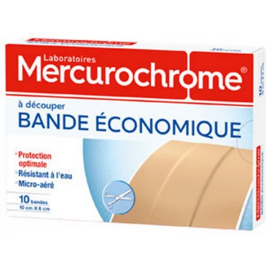 Mercurochrome Bande Adhésive Economique x 10