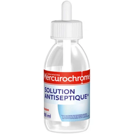 Mercurochrome Solution Antiseptique Incolore 100 ml