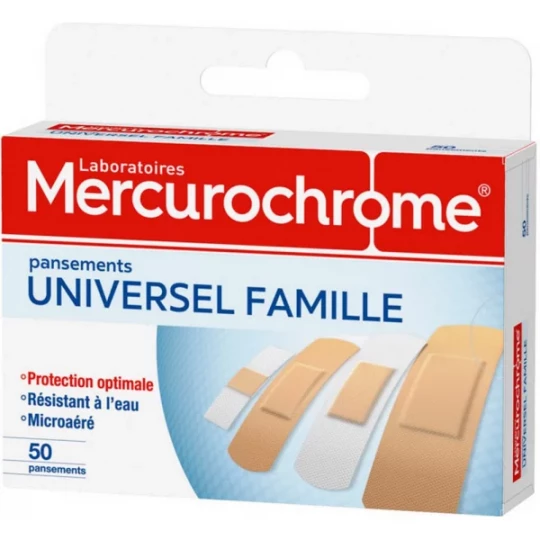 Mercurochrome Pansements Universel Famille x 50