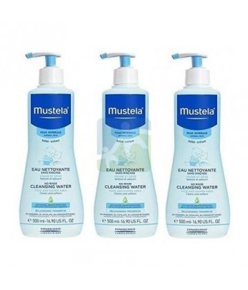 Mustela Eau Nettoyante Sans Rinçage 3 x 500 ml