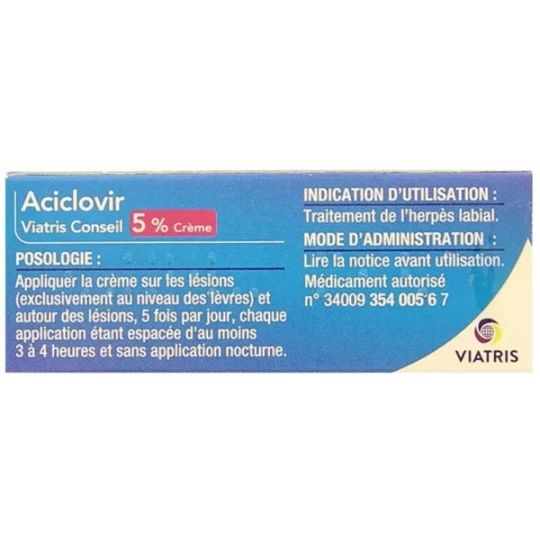 Aciclovir Mylan Viatris 5 % Tube 2 g - image 2