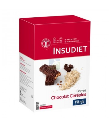PiLeJe Insudiet Barres Céréales Chocolat x 12