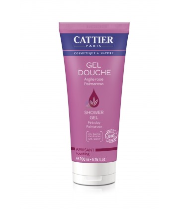 Cattier Gel Douche Apaisant Argile Rose Palmarosa 2 x 200 ml