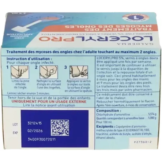 LocerylPro 5% Vernis à ongles médicamenteux 2,5 ml