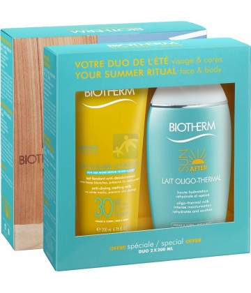 Biotherm Coffret Lait Solaire Hydratant SPF 50 200 ml + After-Sun Lait Oligo-Thermal 200 ml OFFERT