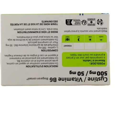 Cystine/Vitamine B6 Biogaran 500 mg/50 mg x 120 - image 2