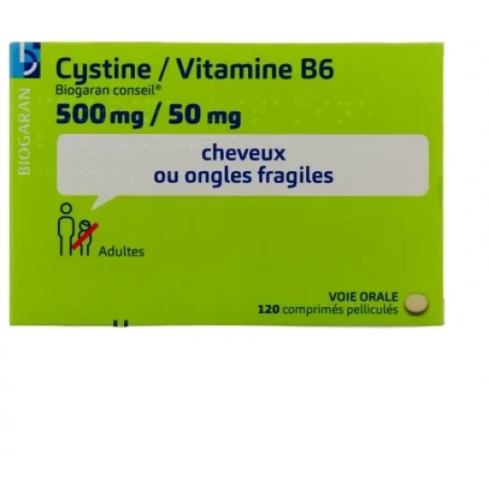 Cystine/Vitamine B6 Biogaran 500 mg/50 mg x 120 - image 3