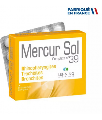 Lehning n°39 Mercur Sol Rhinopharyngite Maux de gorge x 60