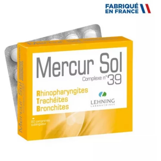 Lehning n°39 Mercur Sol Rhinopharyngite Maux de gorge x 60