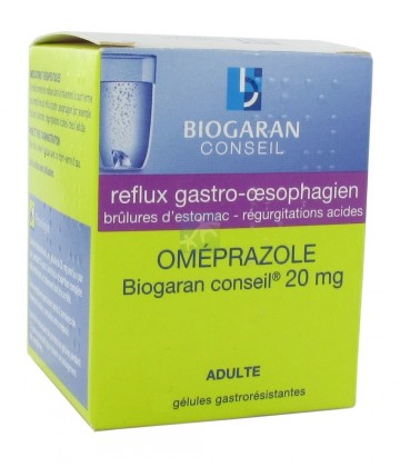 Oméprazole Biogaran 20 mg x 7 Pas Cher - Maux d'estomac Oméprazole Biogaran 20 mg x 7 Pas Cher - Maux d'estomac