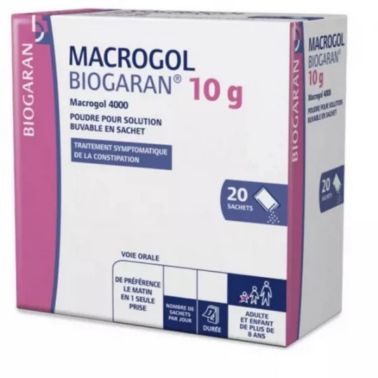 Macrogol Biogaran 10 g Sachets x 20