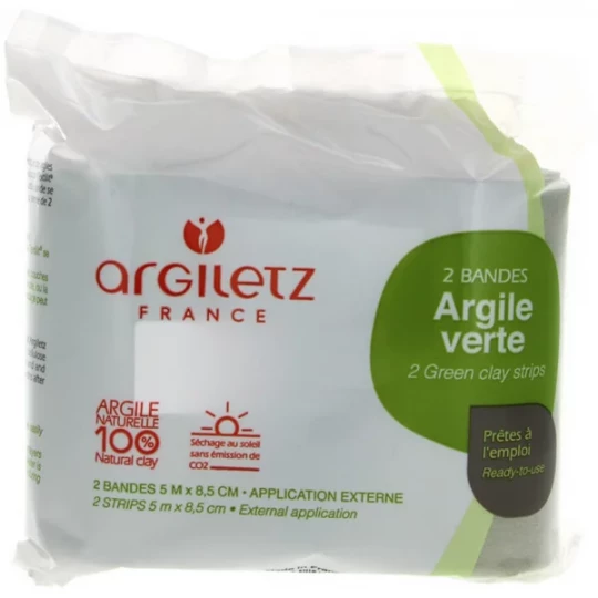 Argiletz Bande d'Argile verte 5 m x 8.5 cm Prêt à l'Emploi x 2
