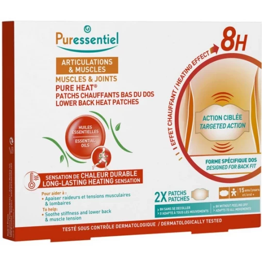 Puressentiel Articulations et Muscles Patchs Chauffants Bas du Dos x 2