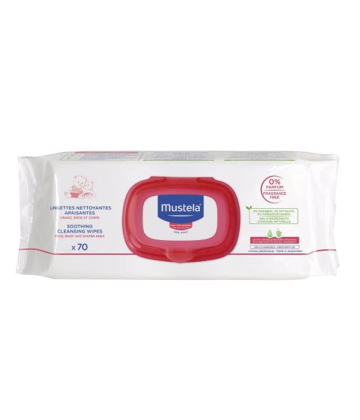 Mustela Lingettes Nettoyantes et Apaisantes Peau Très Sensible x 70