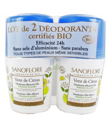 Sanoflore Vent de Citrus Déodorant 24h 2 x 50 ml