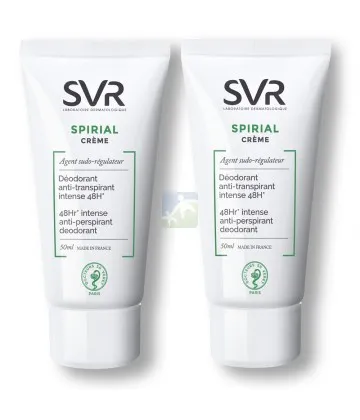 SVR Spirial Crème Déodorant Anti-Transpirant Intense 48h 2 x 50 ml