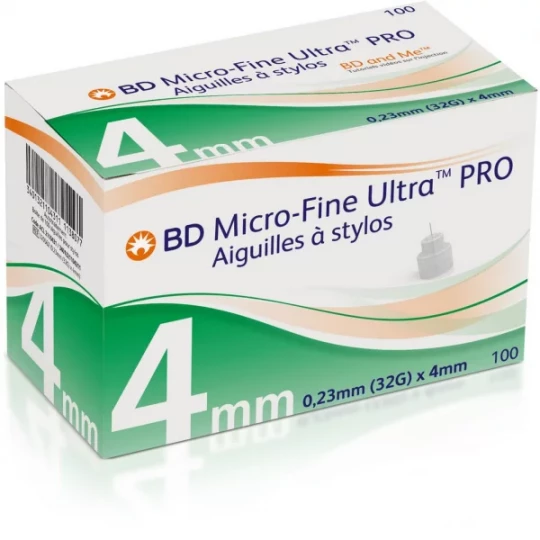 BD Micro-Fine Ultra Aiguilles à Stylo Stériles 4 mm x 100