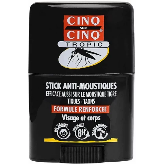 Cinq sur Cinq Tropic Stick Anti-Moustiques Visage et Corps 20 ml