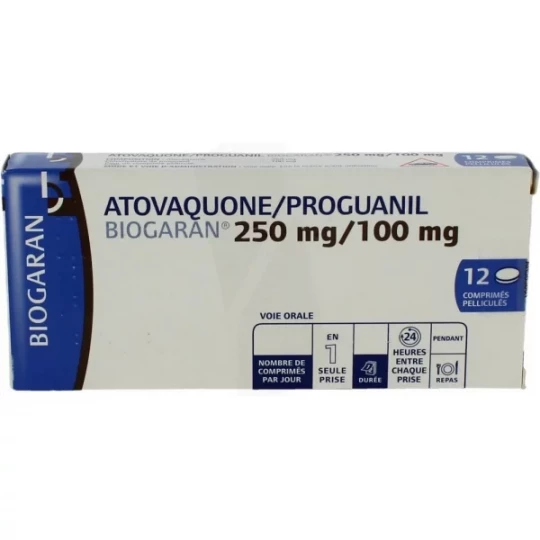Atovaquone Sigma-Tau 250 mg/100 mg Comprimés pelliculés x 12