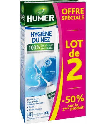 Humer Hygiène du Nez 100 % Eau de Mer Adulte 2 x 150 ml